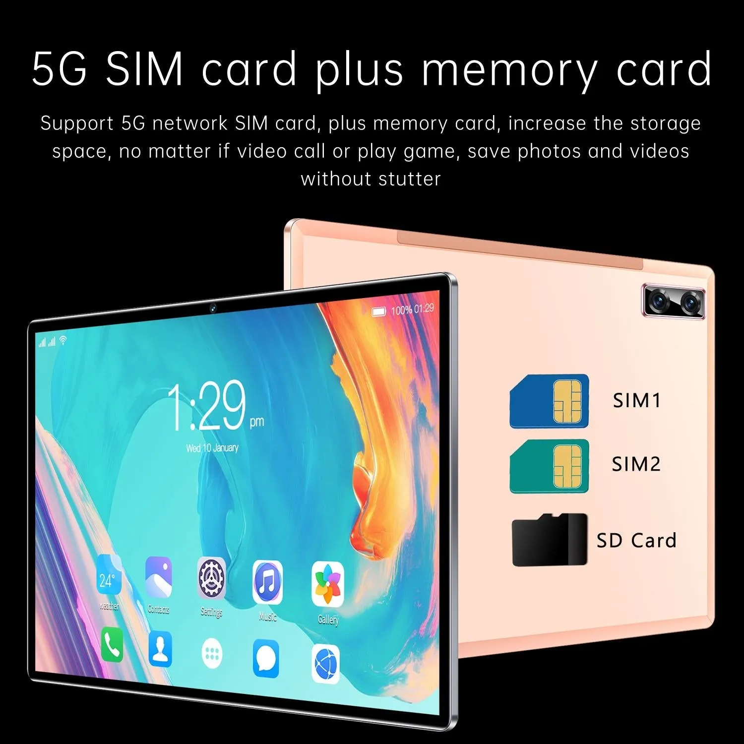 10.1 4g Lte Tablet - 4gb Ram 32gb Storage Android 8.1 Octa Core Dual Sim Wifi Bt Gps