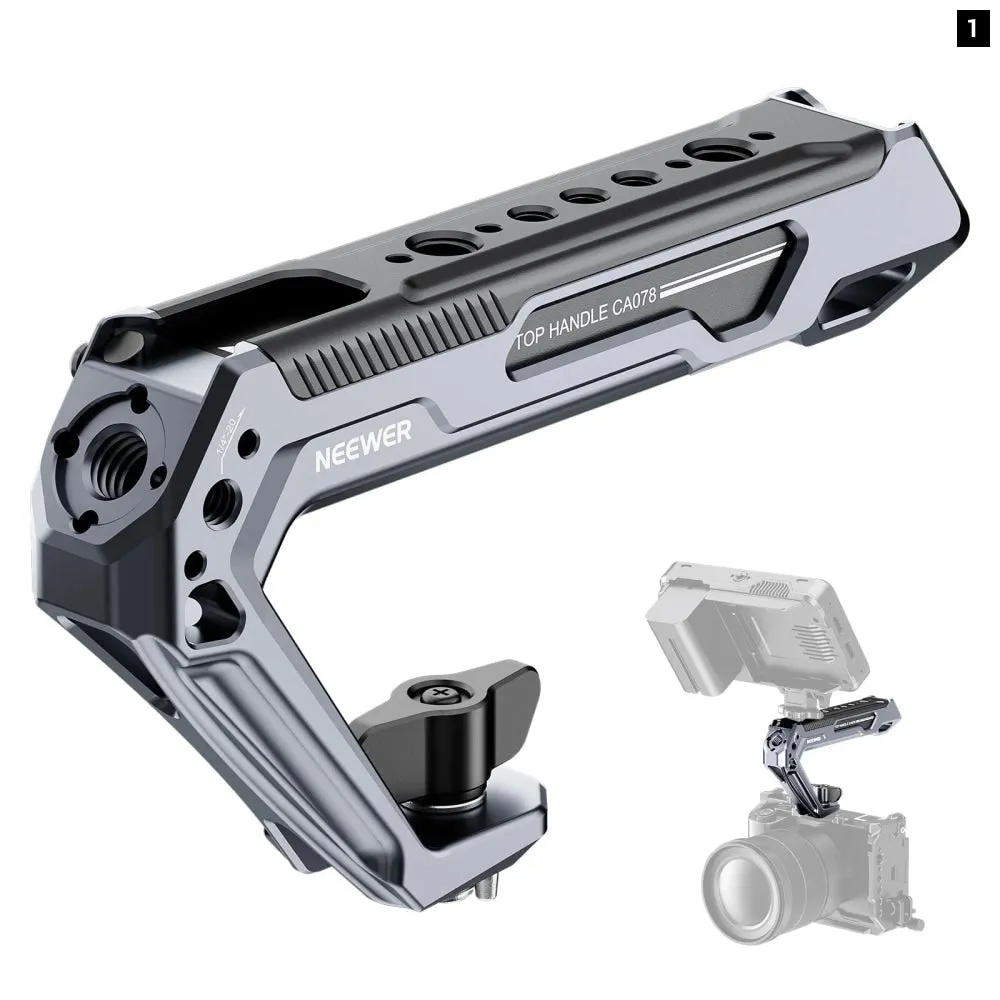 2 in 1 Camera Cage Handle with 360 Rotatable Nato Rail Clamp Versatile Video Rig Accessory