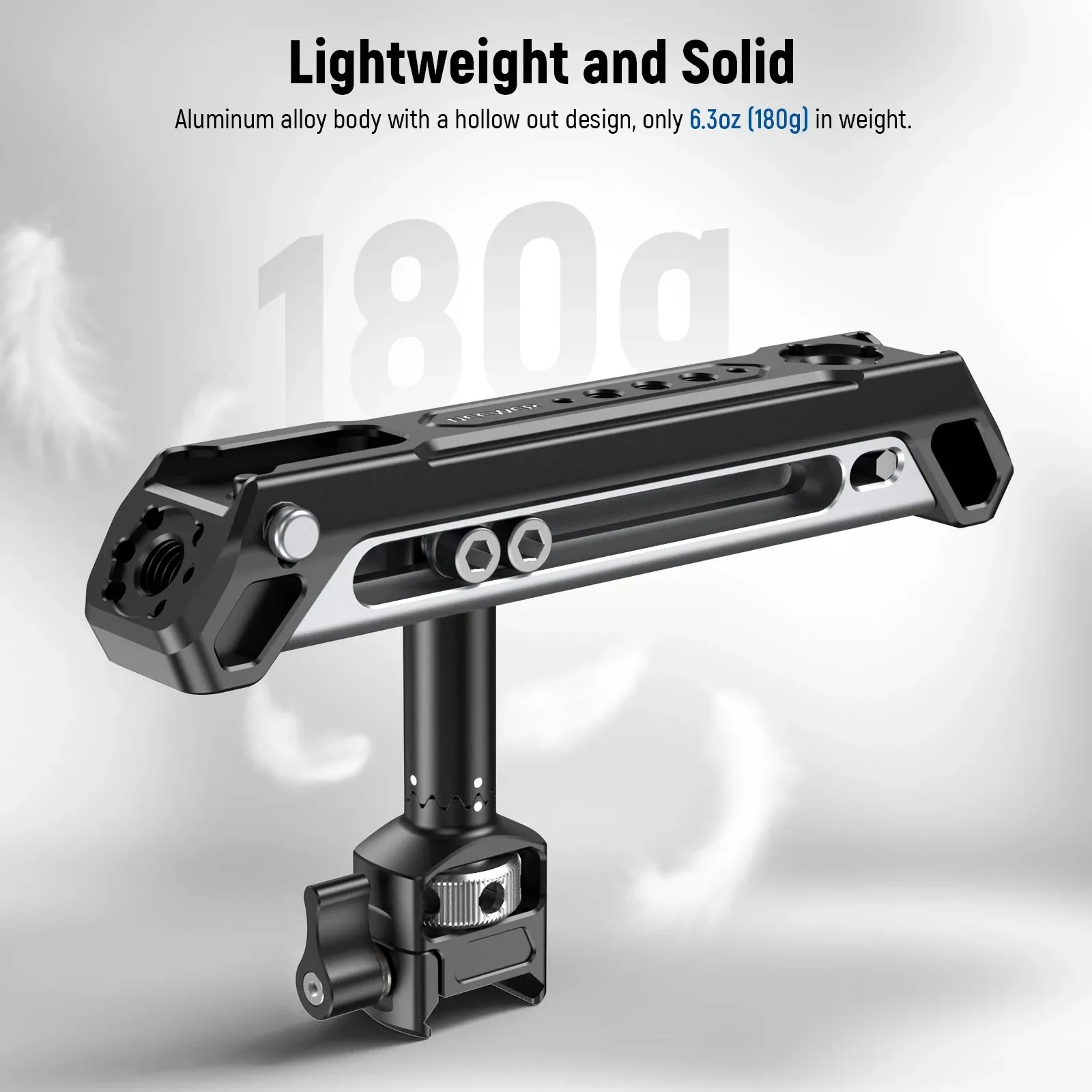2 in 1 Camera Cage Handle with 360 Rotatable Nato Rail Clamp Versatile Video Rig Accessory