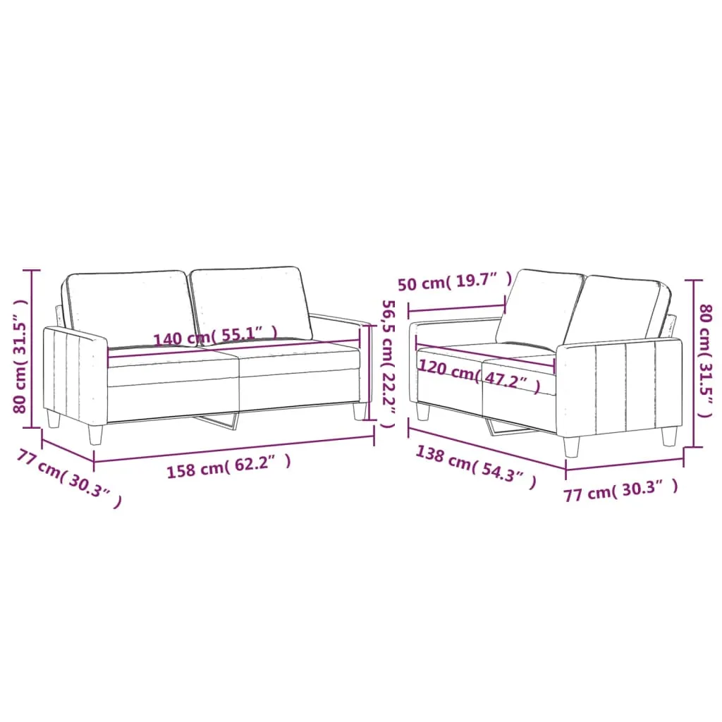 2 Piece Sofa Set with Cushions Black Velvet