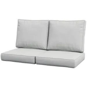 3-Piece Back and Seat Cushion Pillows Replacement, Patio Chair Cushions Set for Indoor Outdoor, Grey