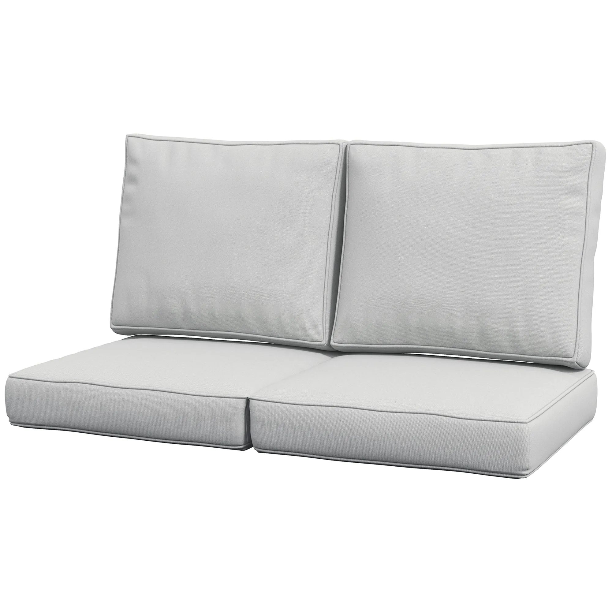 3-Piece Back and Seat Cushion Pillows Replacement, Patio Chair Cushions Set for Indoor Outdoor, Grey