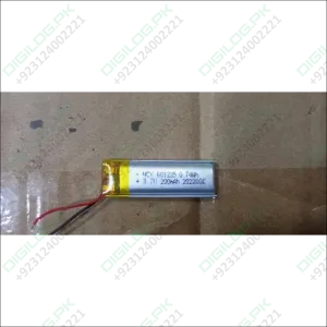 3.7V 200mAh Li-Ion Battery (Model: 601235) – Compact Power Solution for Portable Devices in Pakistan