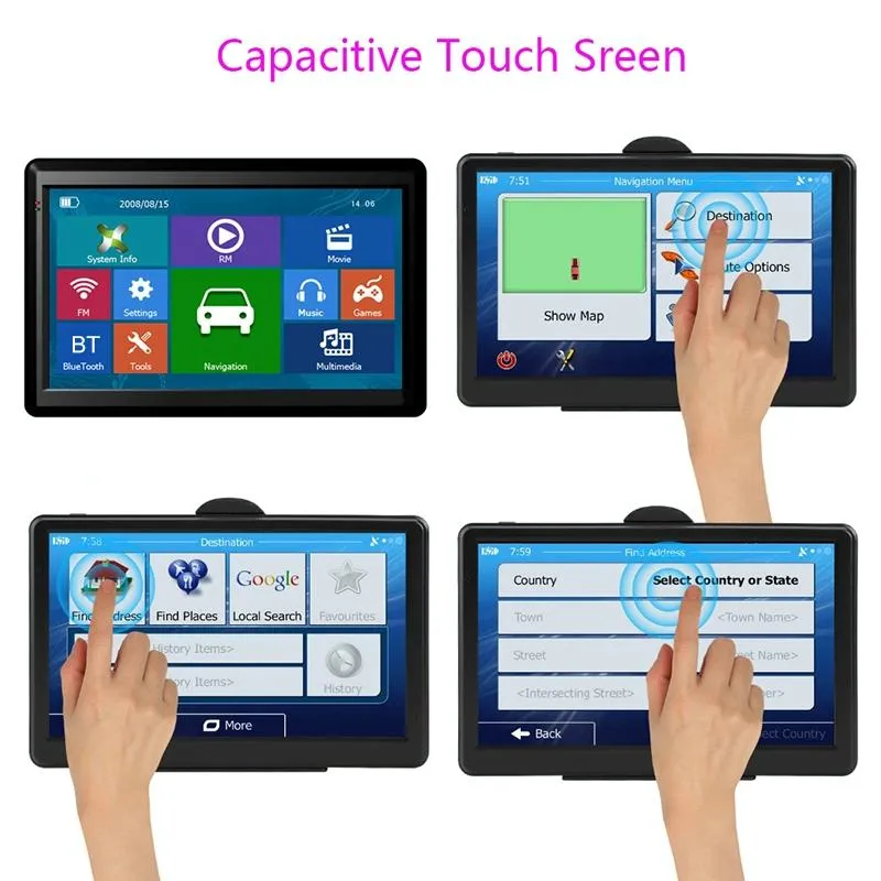 7 Inch Car Gps Navigator 8G   256M Capacitive Screen Bluetooth Reverse Image - Europe Map
