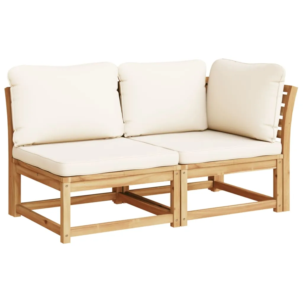 9 Piece Patio Lounge Set with Cushions Solid Wood Acacia