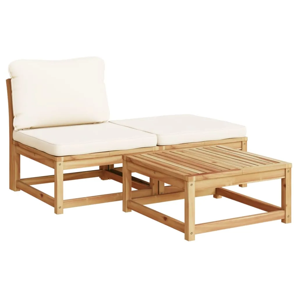 9 Piece Patio Lounge Set with Cushions Solid Wood Acacia