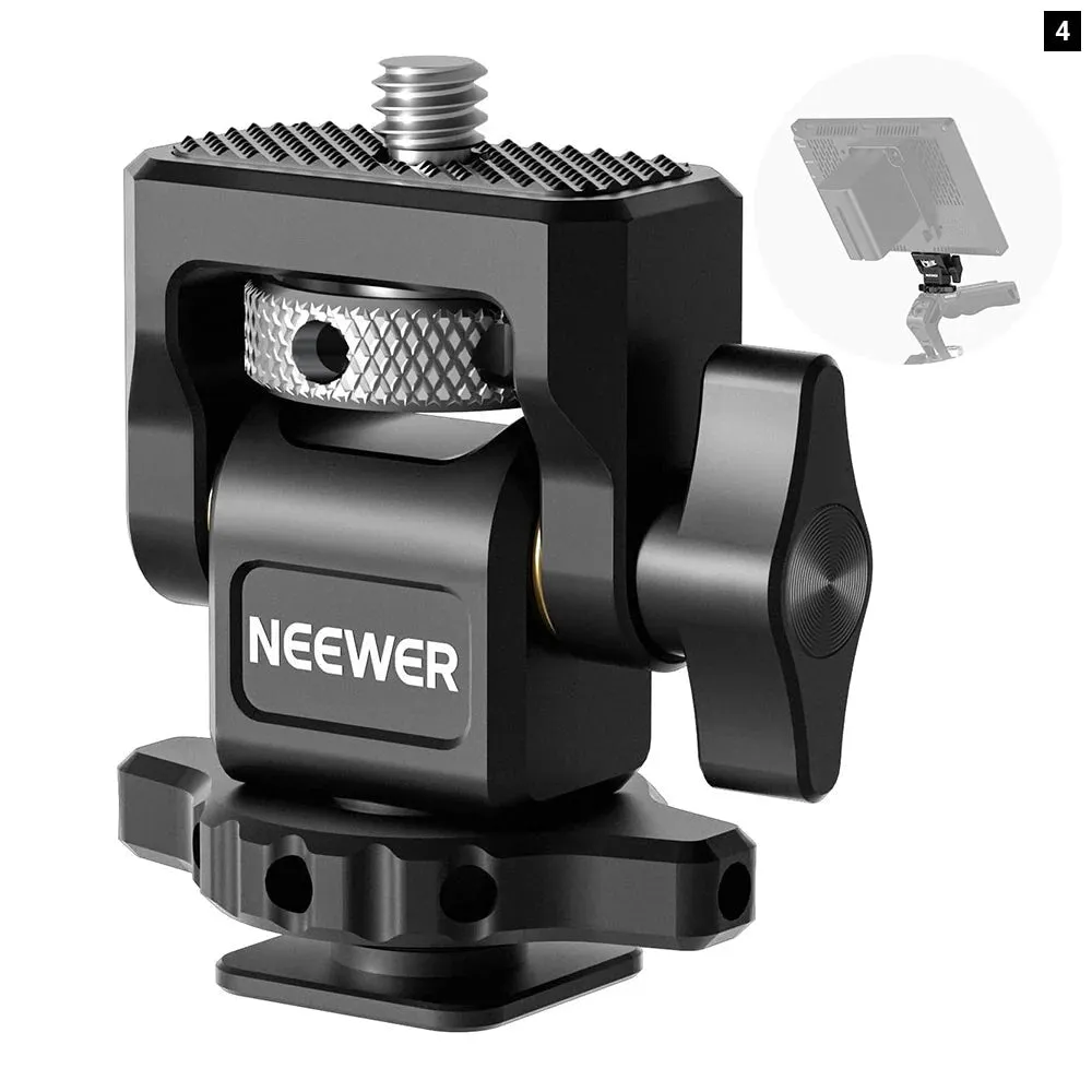 Adjustable Dslr Monitor Mount with Cold Shoe & 1/4 Screw Anti Twist Design
