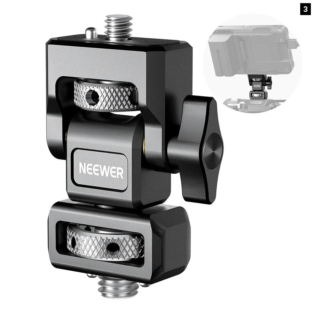 Adjustable Dslr Monitor Mount with Cold Shoe & 1/4 Screw Anti Twist Design