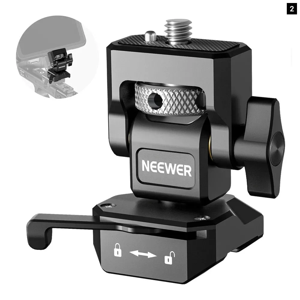 Adjustable Dslr Monitor Mount with Cold Shoe & 1/4 Screw Anti Twist Design