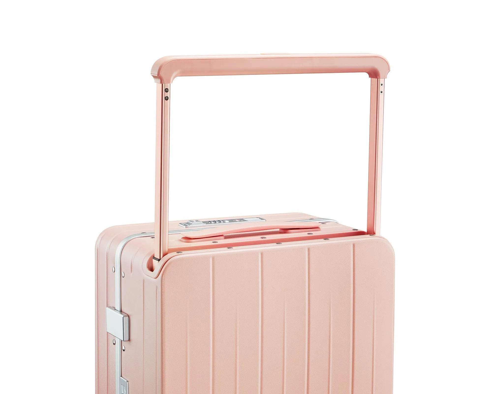 Aluminum Frame 20 Inch with Front Open Carry-on Luggage, PC Hard Shell Suitcase, Bounce Wide Handle Pull Rod Luggage with 360Double Wheels, Built-In TSA Lock, Airline Approved Suitcase for Business