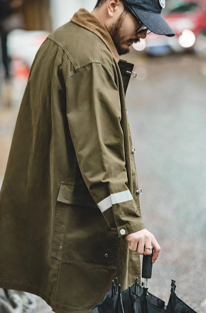 American Retro Firefighter Reflective Strip Men's Coat