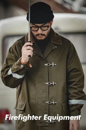 American Retro Firefighter Reflective Strip Men's Coat