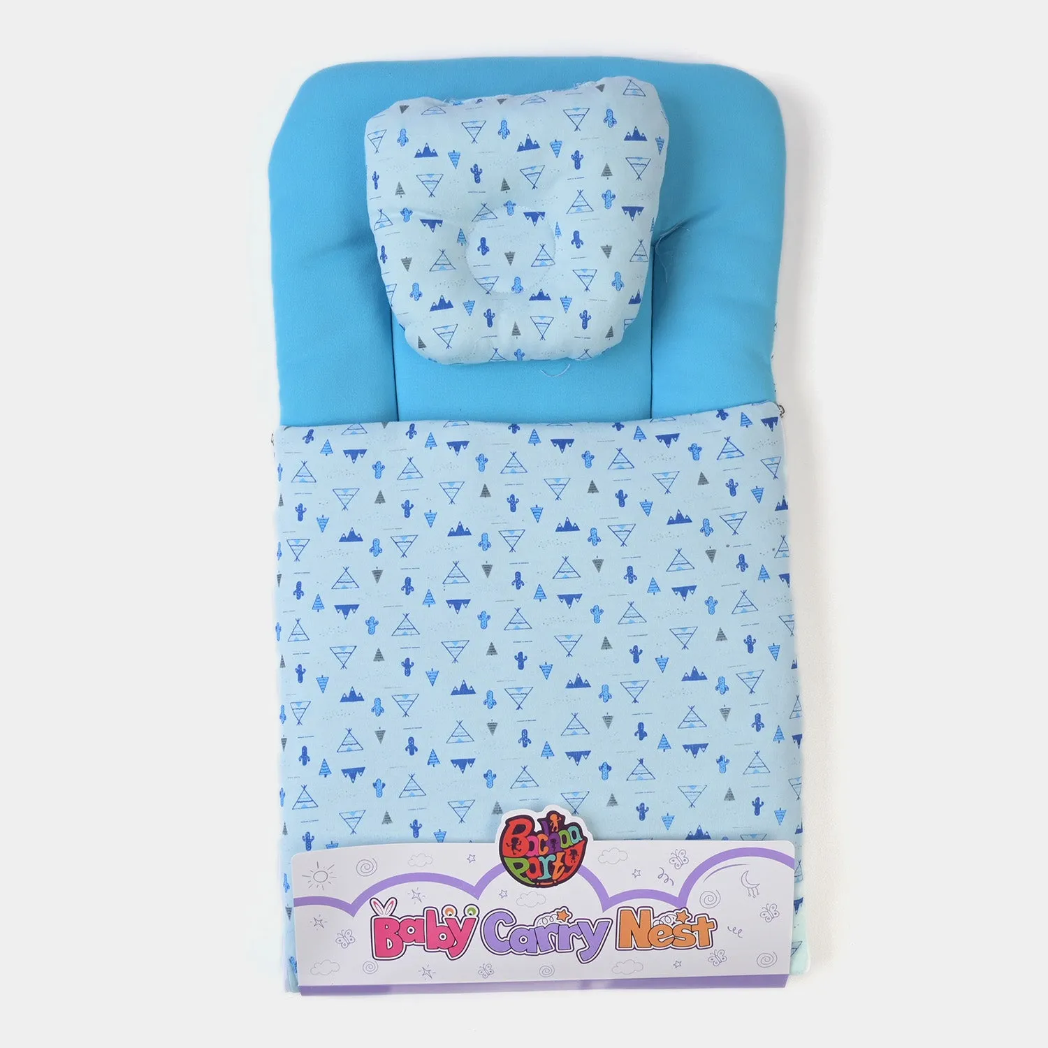 Baby Carry Nest Printed With Head Pillow | Blue