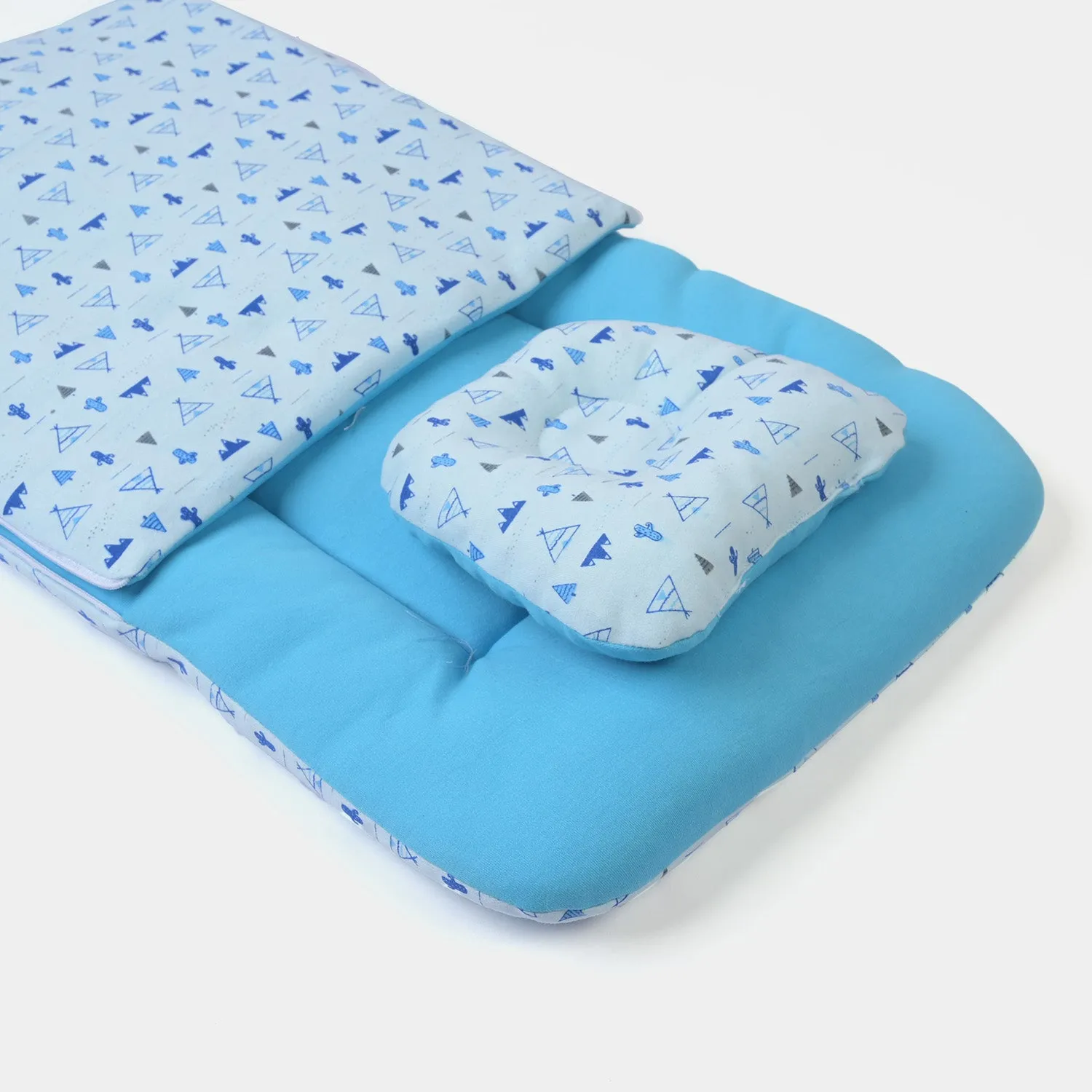 Baby Carry Nest Printed With Head Pillow | Blue
