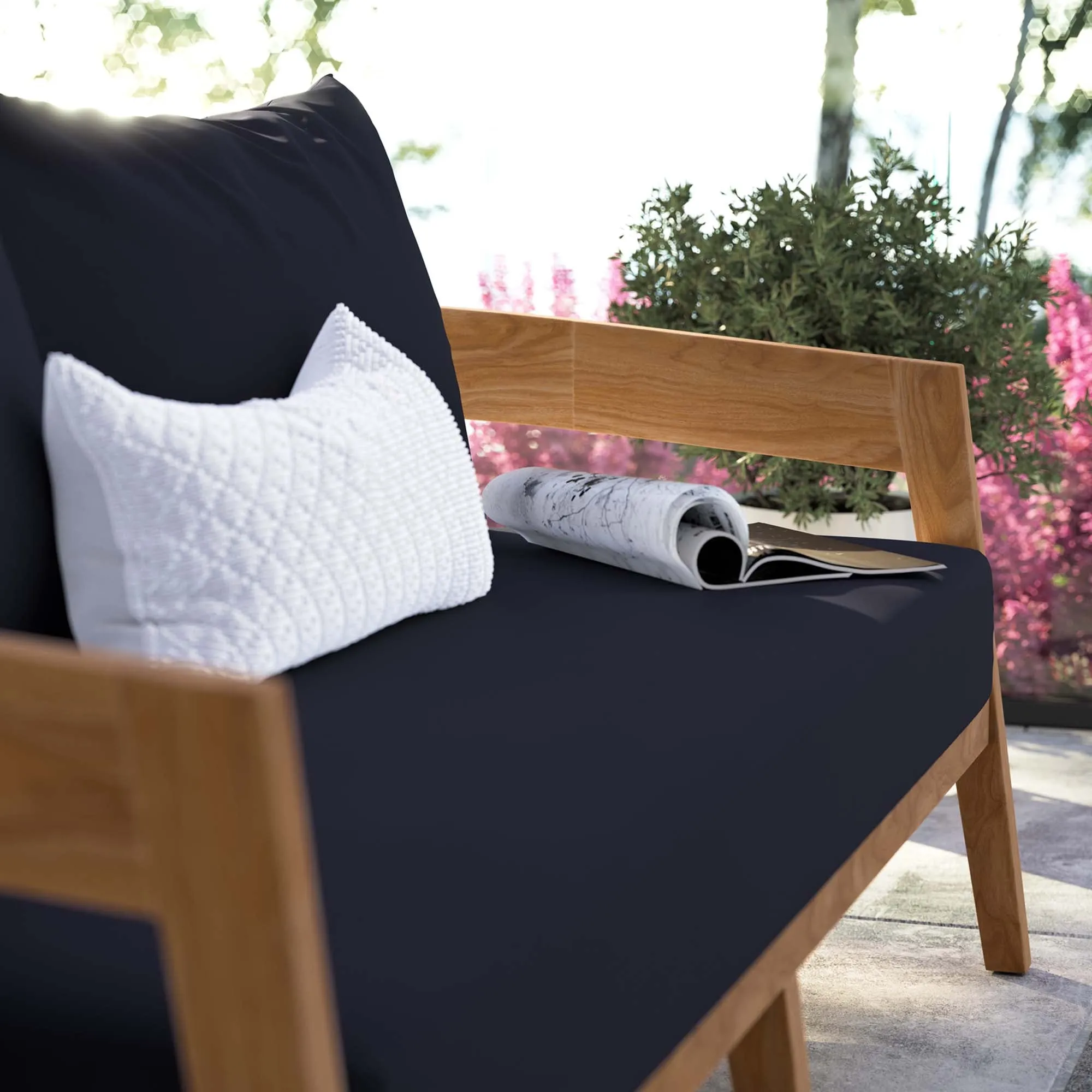 Brisbane Teak Wood Outdoor Patio Loveseat by Modway