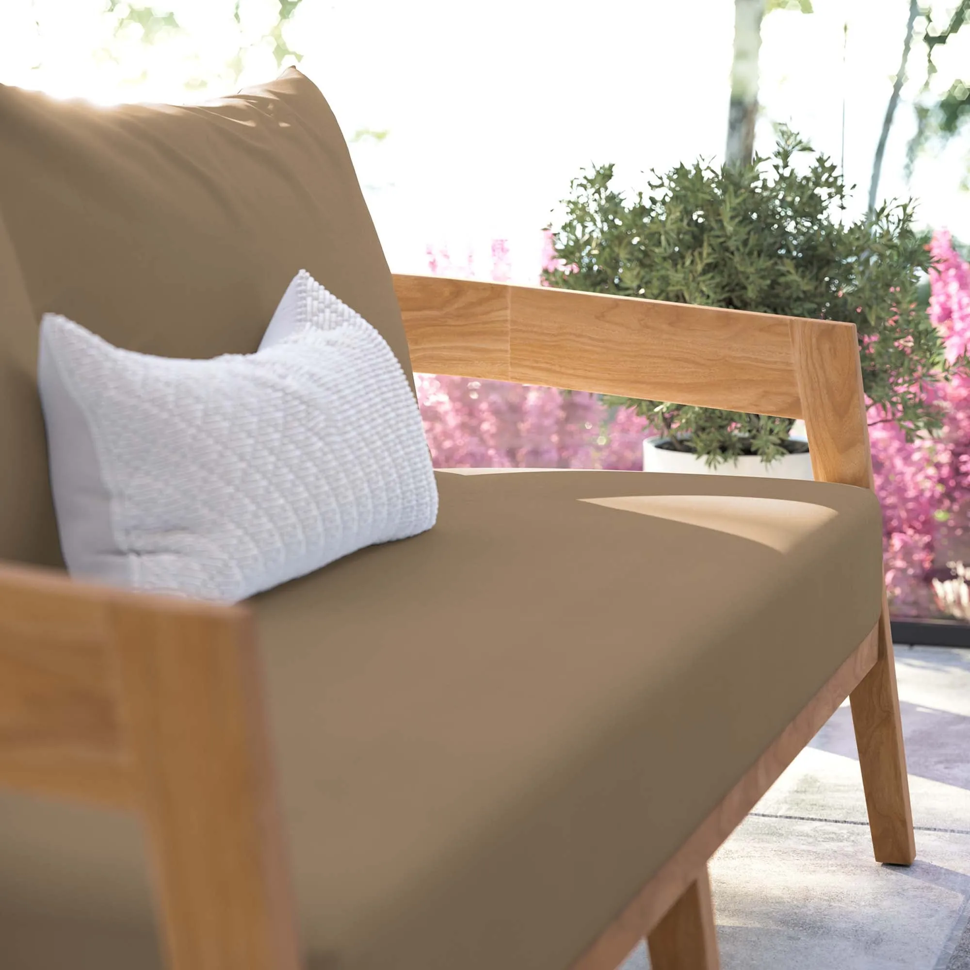 Brisbane Teak Wood Outdoor Patio Loveseat by Modway