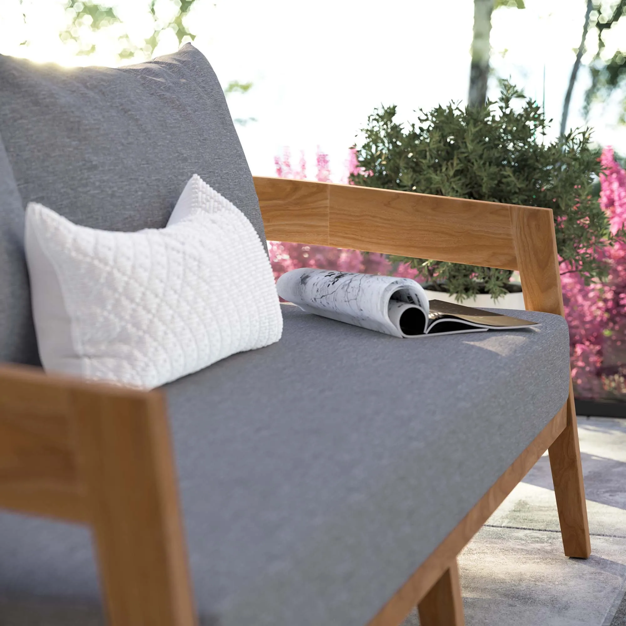 Brisbane Teak Wood Outdoor Patio Loveseat by Modway