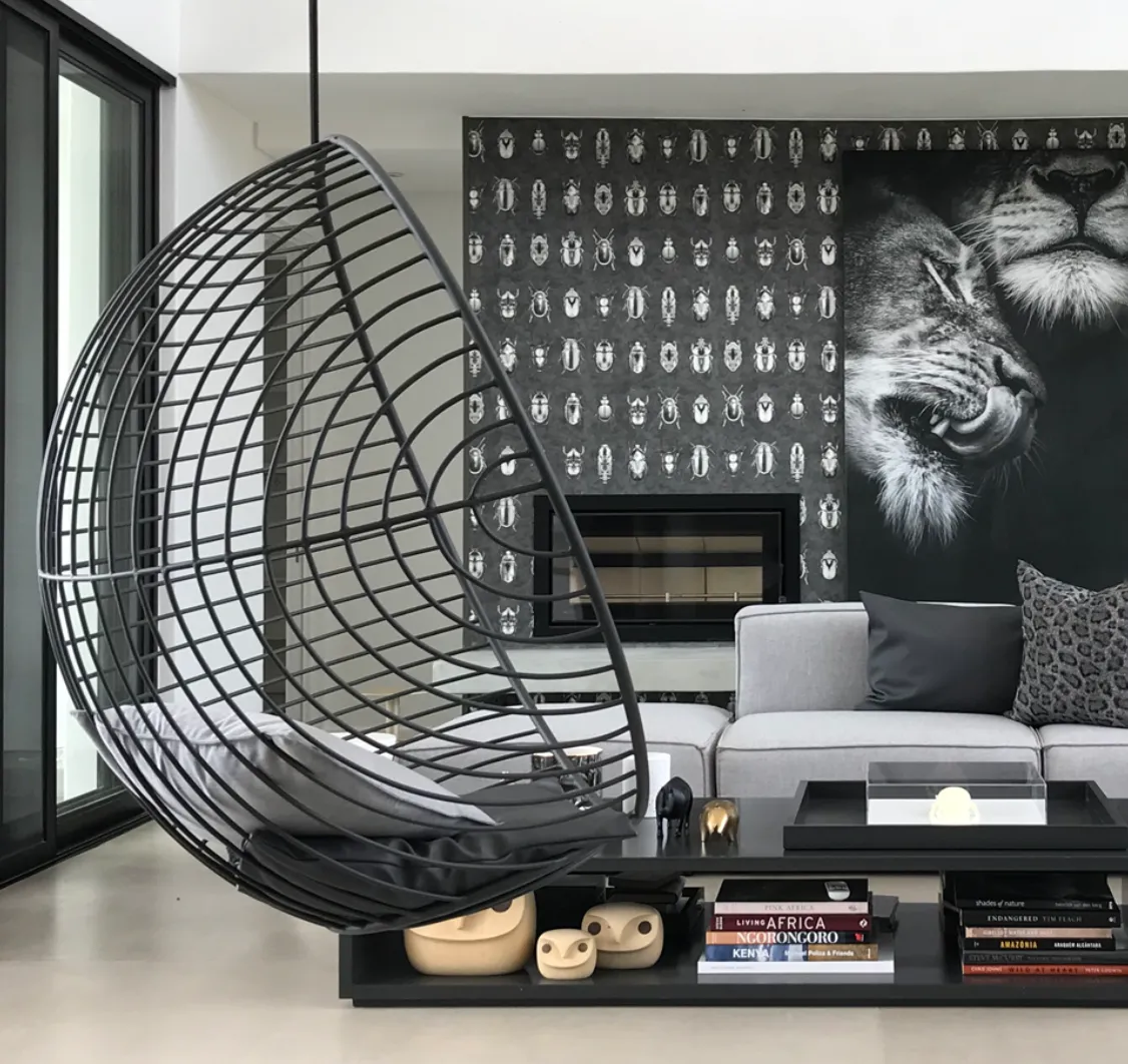 Bubble Outdoor Chair with Grey Cushions
