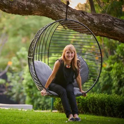 Bubble Outdoor Chair with Grey Cushions