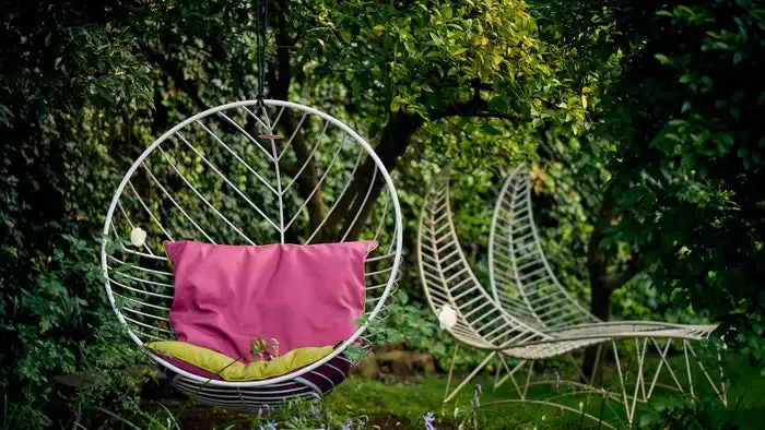 Bubble Outdoor Chair with Grey Cushions