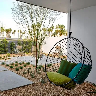 Bubble Outdoor Chair with Grey Cushions