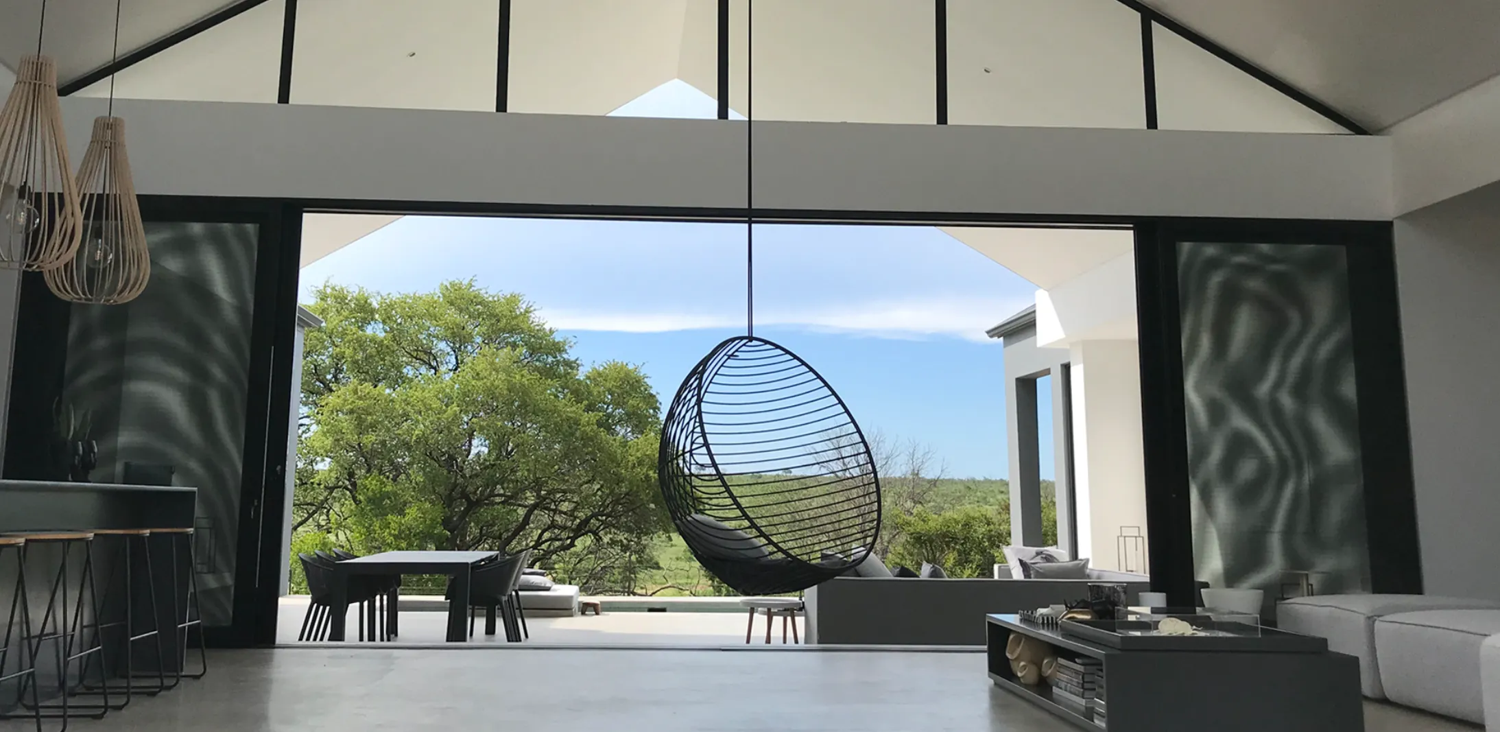 Bubble Outdoor Chair with Grey Cushions