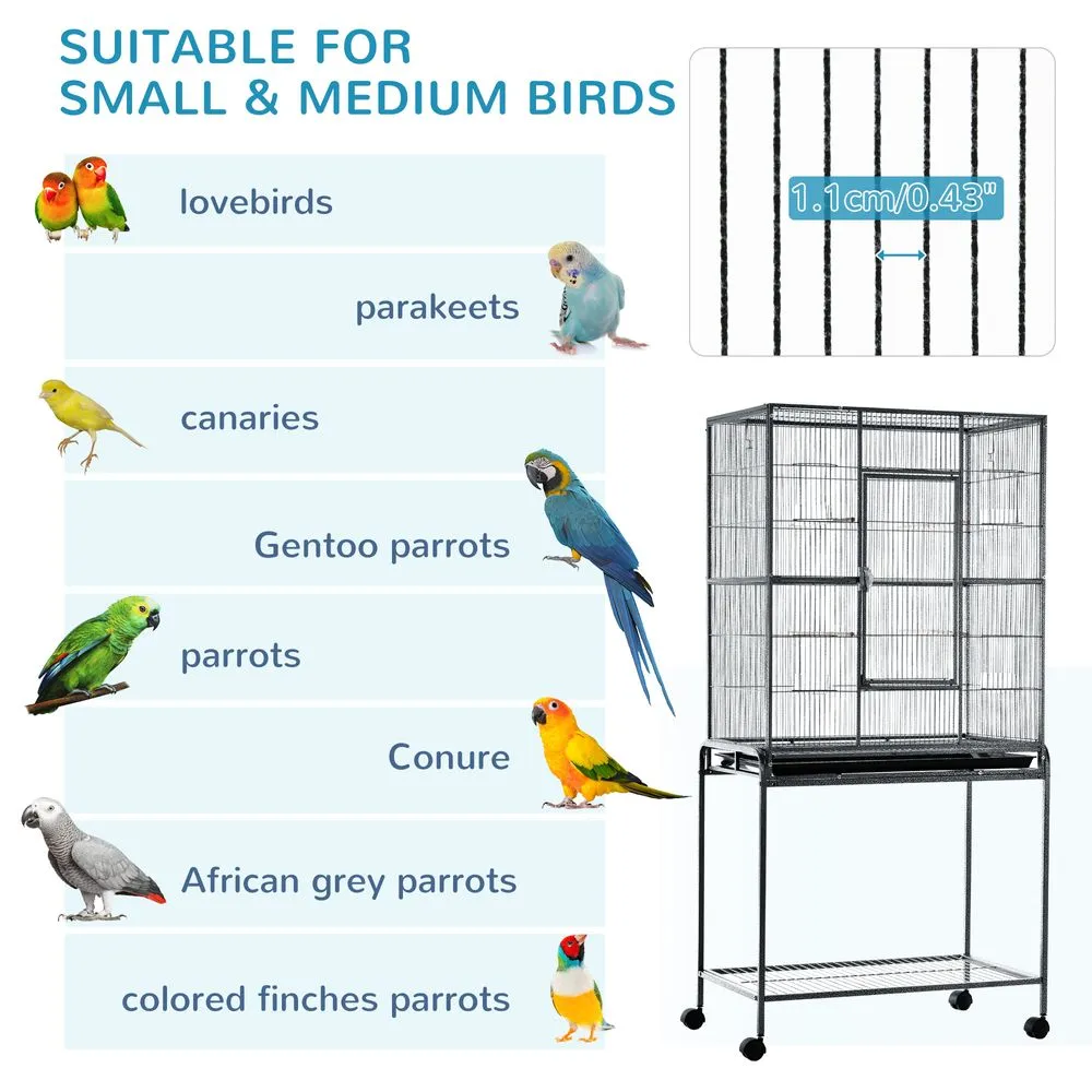Cage for Parakeets - Rolling Bird Cage with Stand