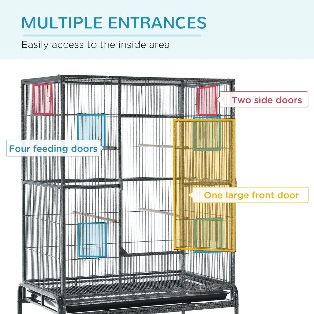 Cage for Parakeets - Rolling Bird Cage with Stand