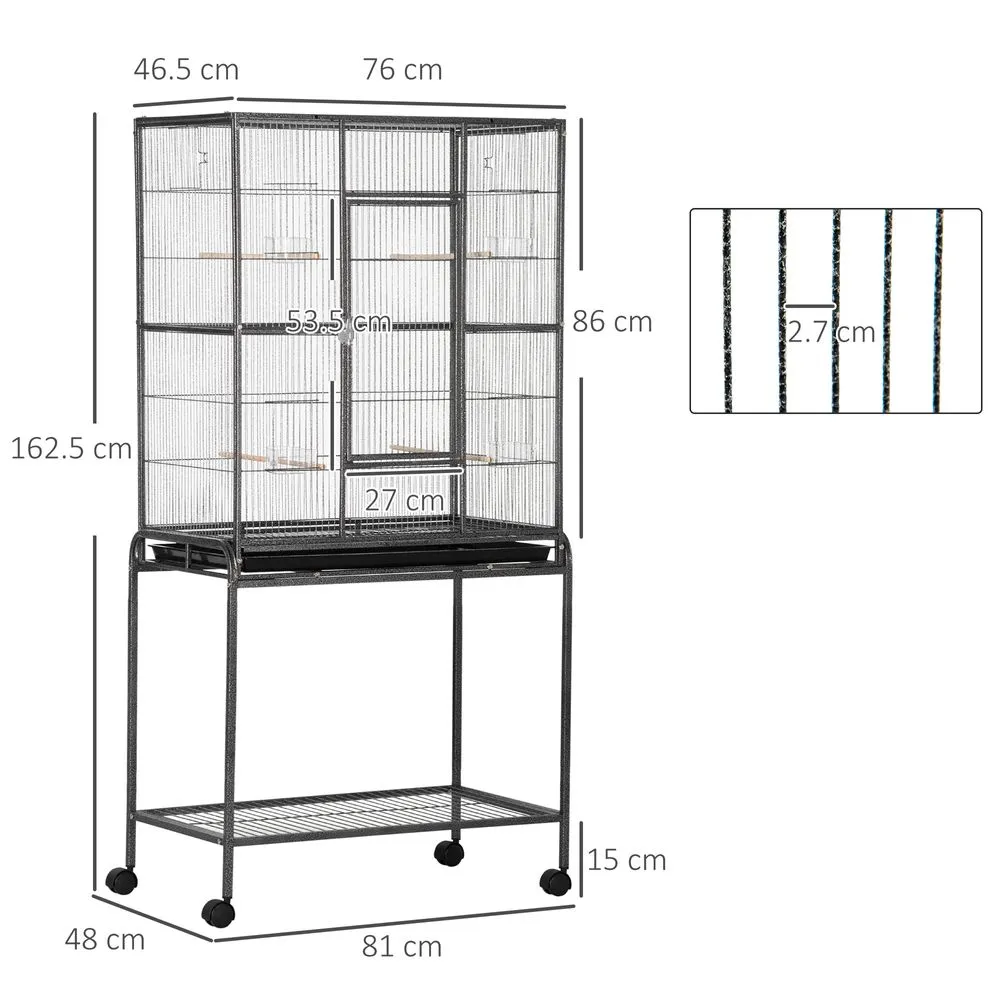 Cage for Parakeets - Rolling Bird Cage with Stand