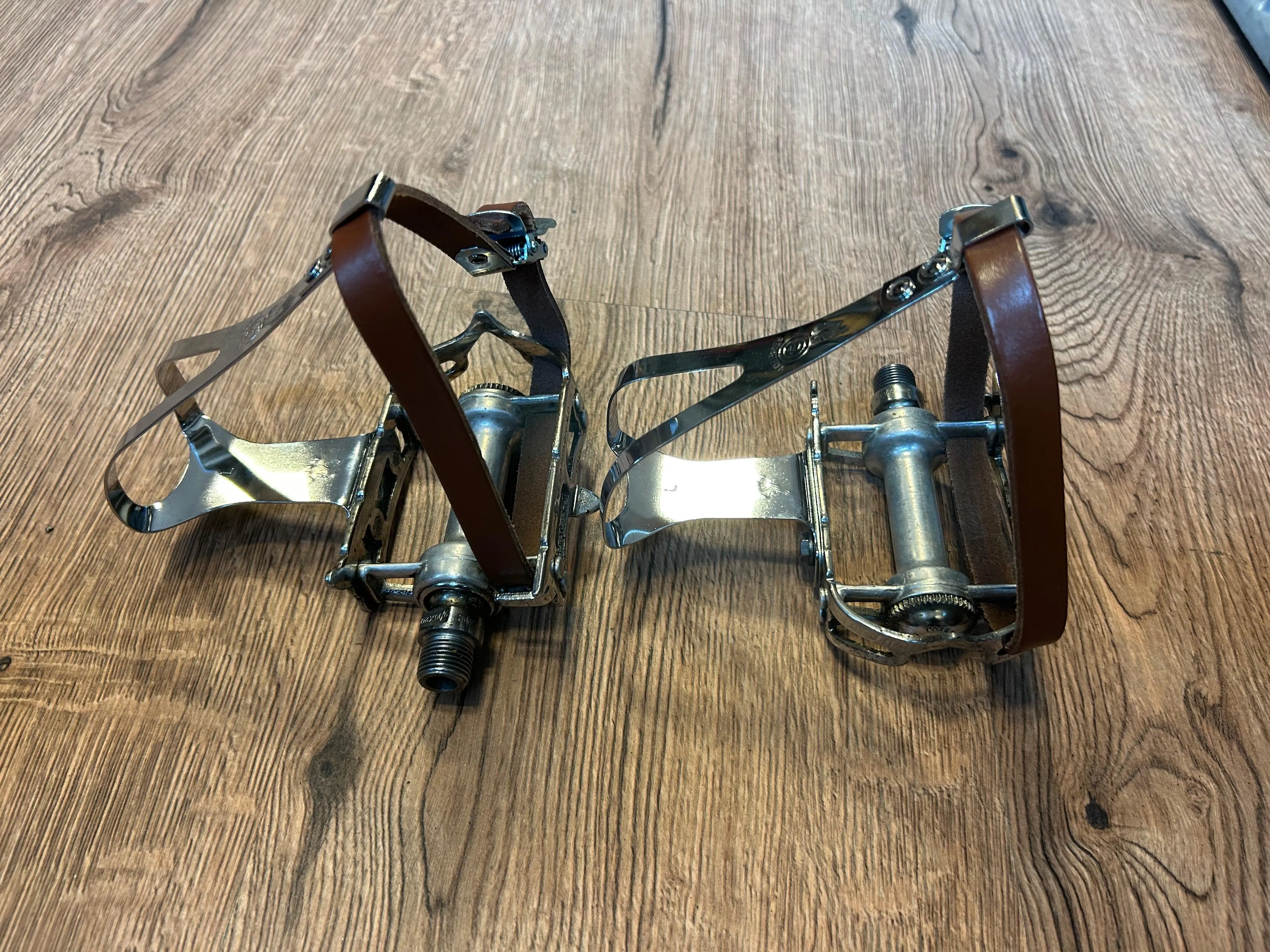 Campagnolo Record Classic Pedals with New Cages and Straps