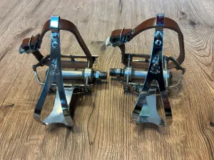 Campagnolo Record Classic Pedals with New Cages and Straps