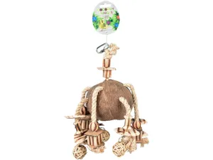 Coconut Jungle Hanger With Wooden Blocks & Willow Balls 35X20X15Cm Wood-Coloured