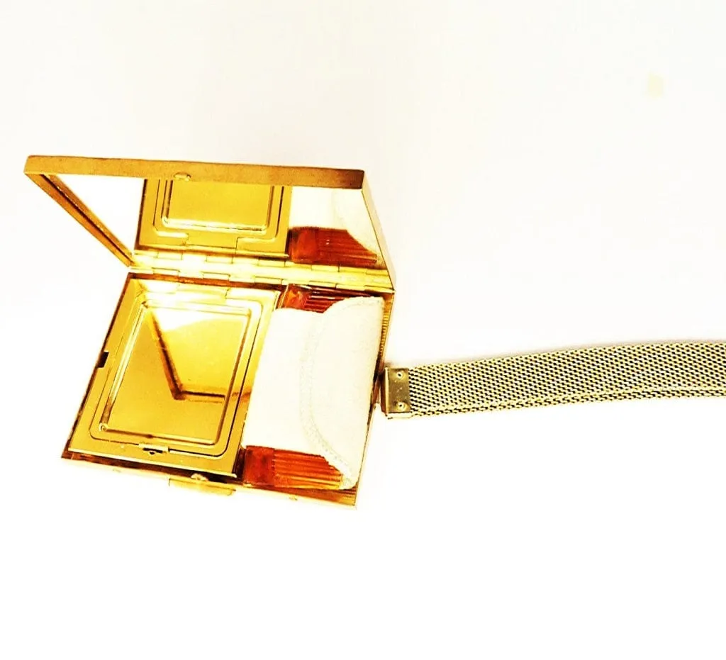 Copper Coloured 1940s Vintage Wrist Strap Carryall / Minaudiere Film Prop