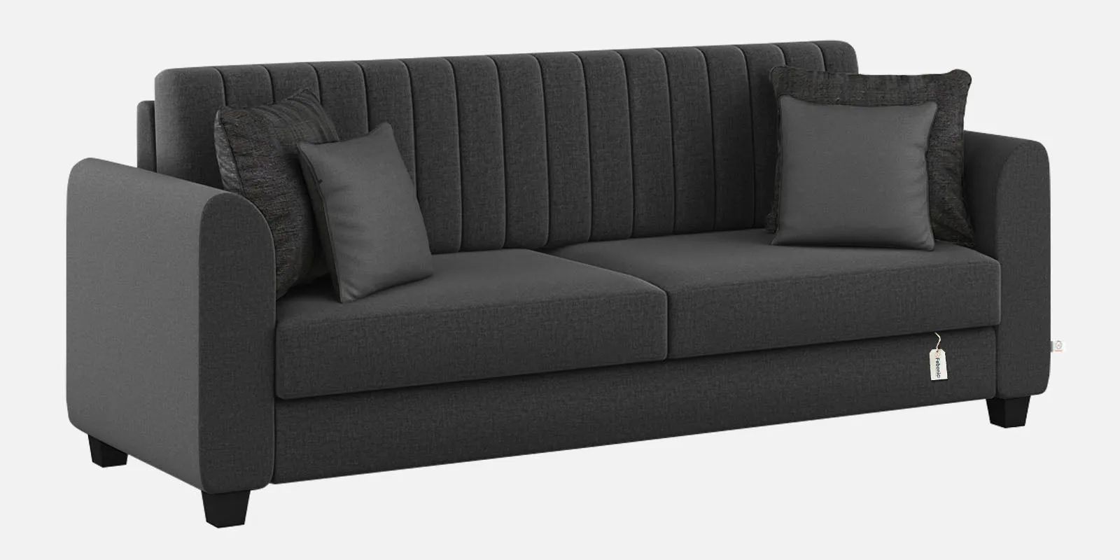 Cosmic Fabric 3 Seater Sofa in Charcoal Grey Colour