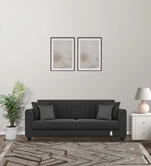 Cosmic Fabric 3 Seater Sofa in Charcoal Grey Colour