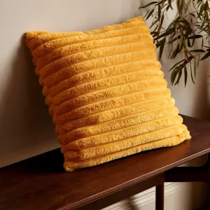 Cosy Ribbed Cushion Mustard
