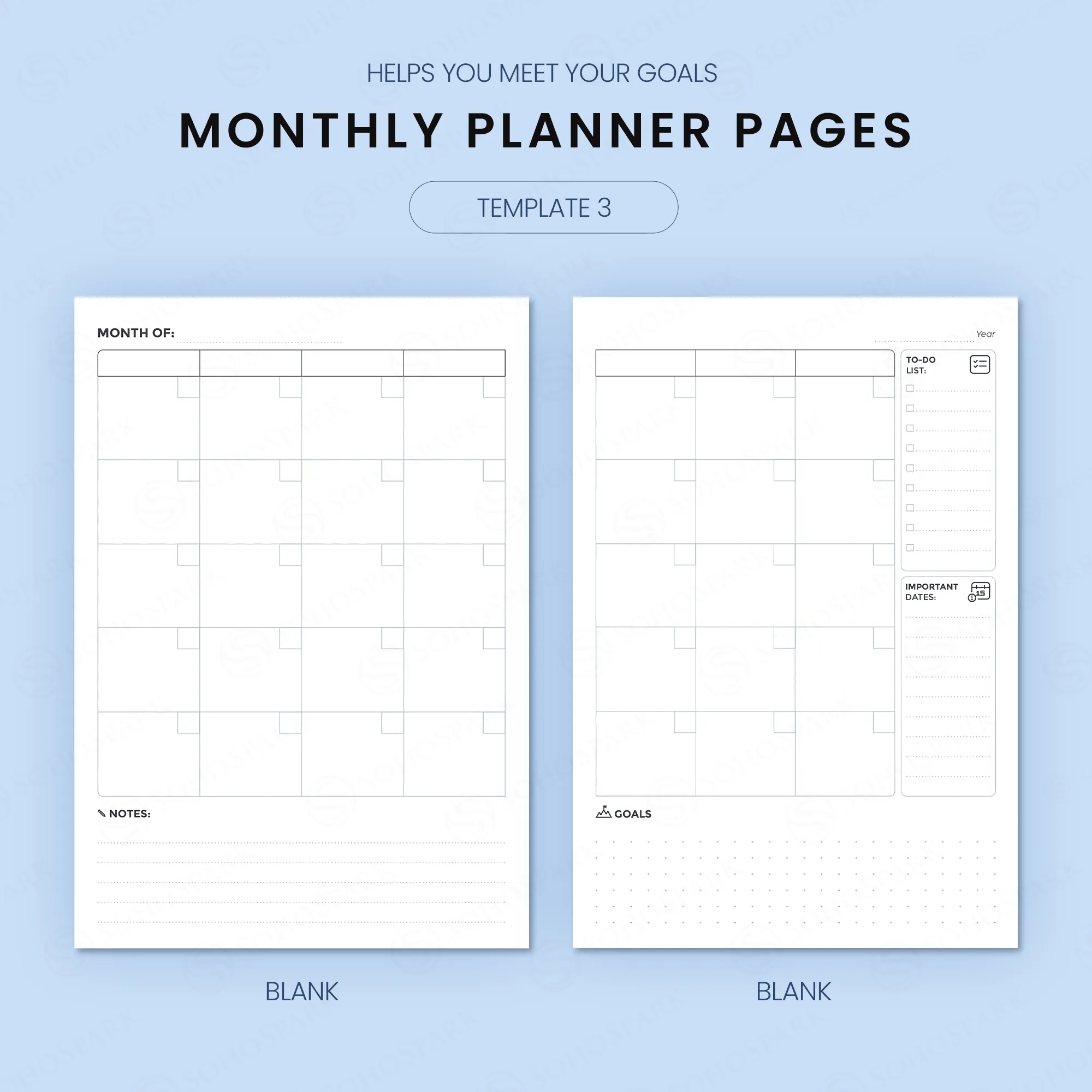 Digital Planner Pack | Monthly, Weekly, and Habit Tracking Pages