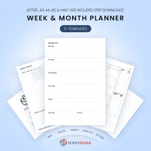 Digital Planner Pack | Monthly, Weekly, and Habit Tracking Pages