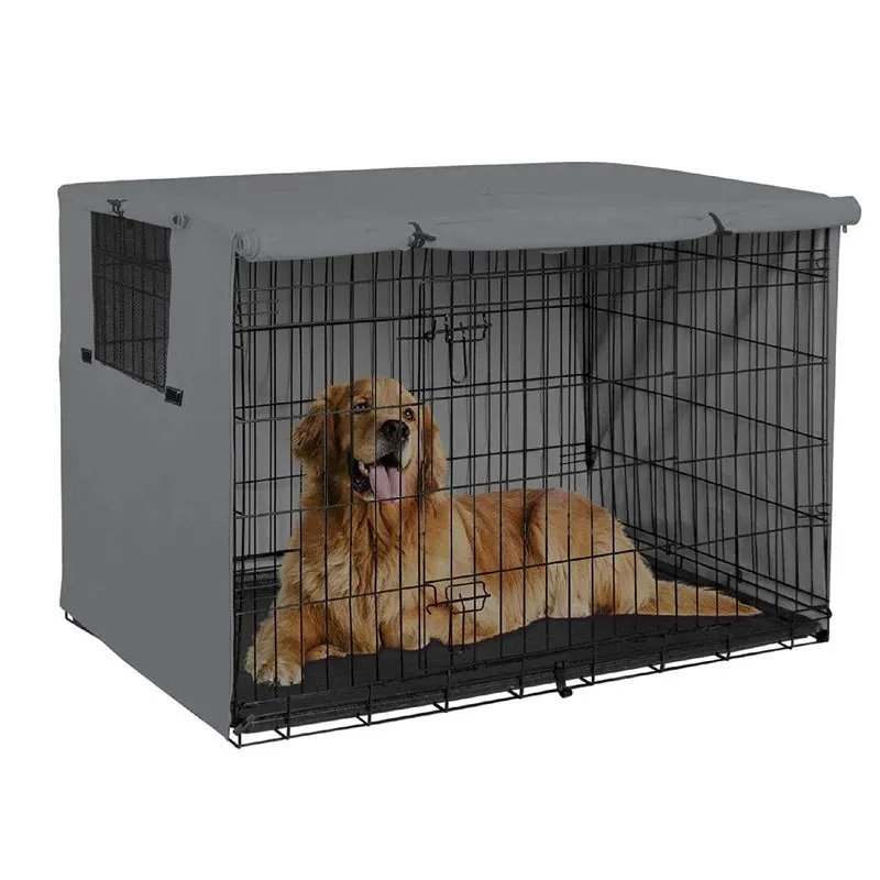 Dog Kennel Cage Pet House Cover Waterproof Dust-proof Durable Oxford Foldable Washable Small Medium Large Outdoor Pet Supplies