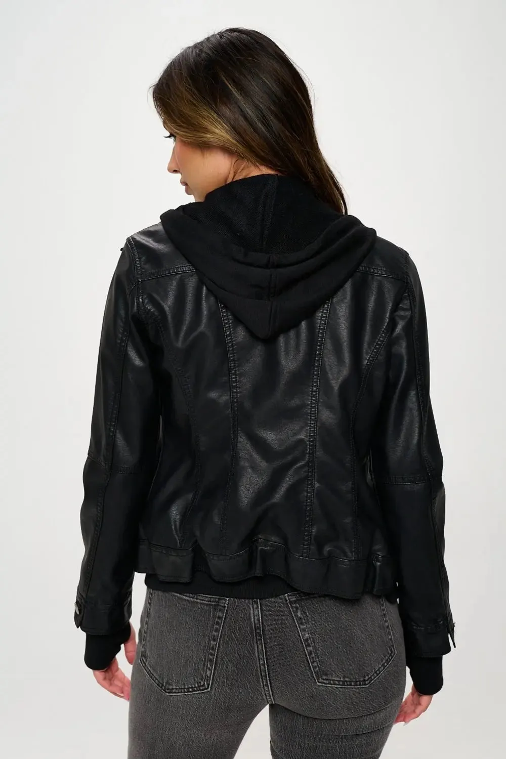 Double Zip Hooded Long Sleeve Jacket  Stylish & Functional