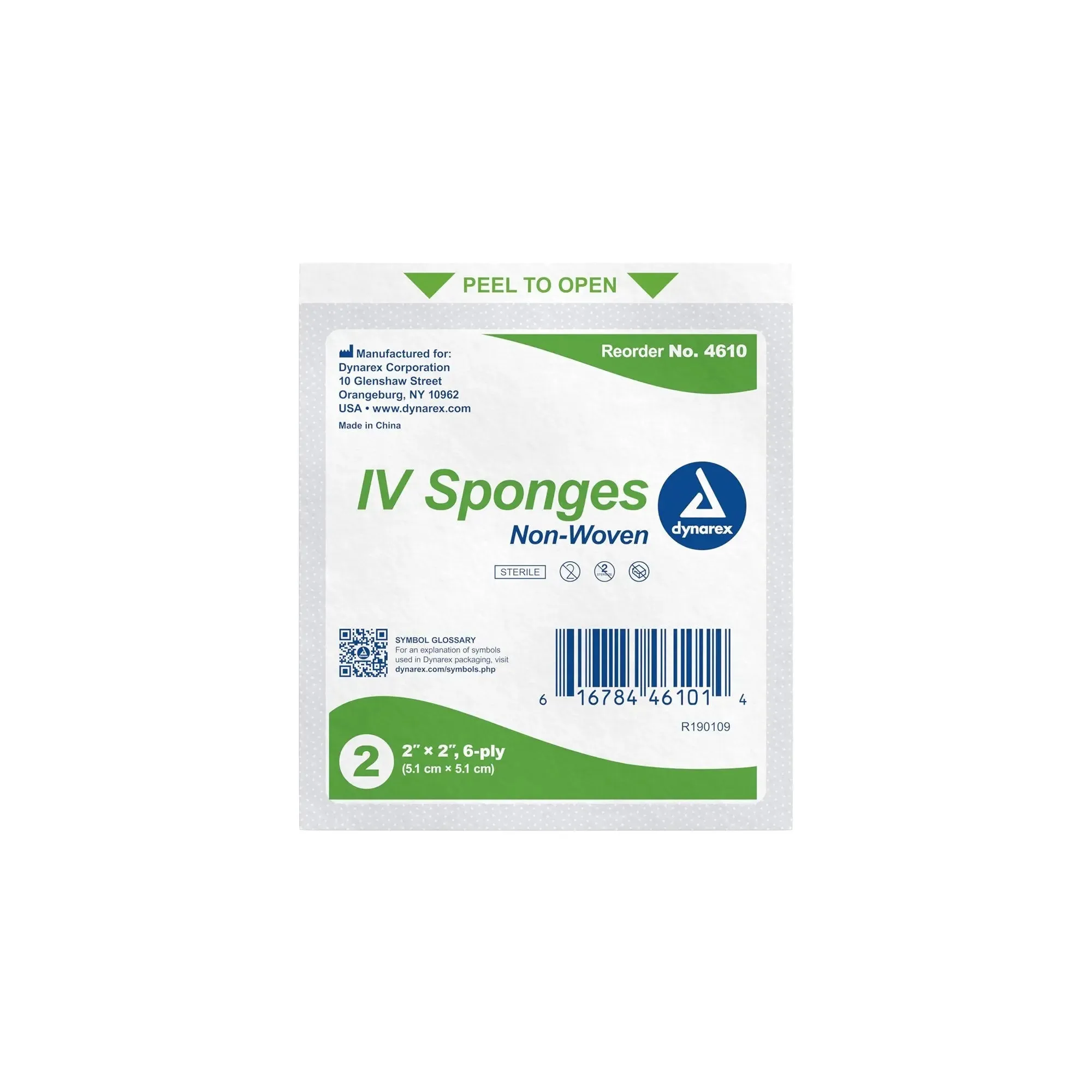 dynarex® I.V. Sponge, 2 x 2 inch, 6-Ply