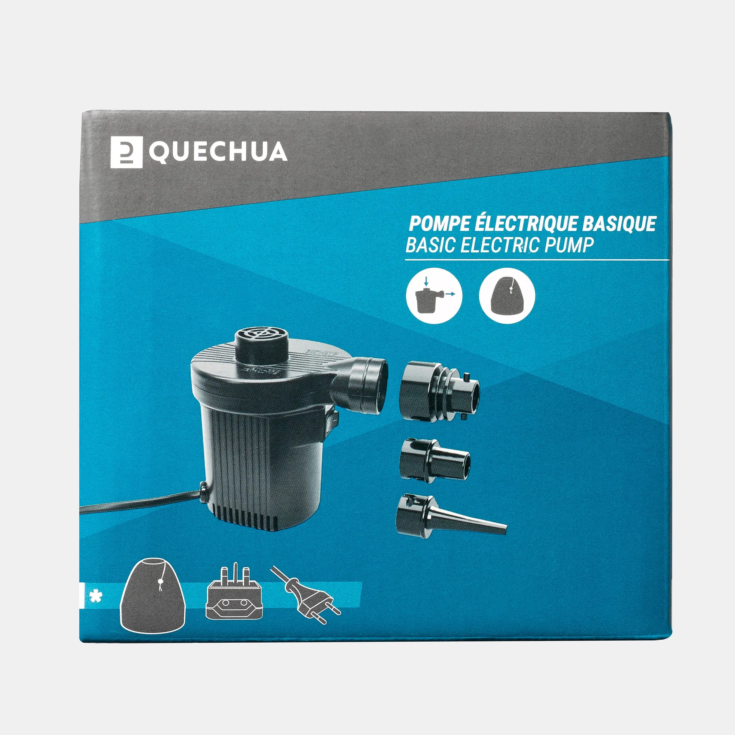 Electric network pump Quechua for air mattresses, black