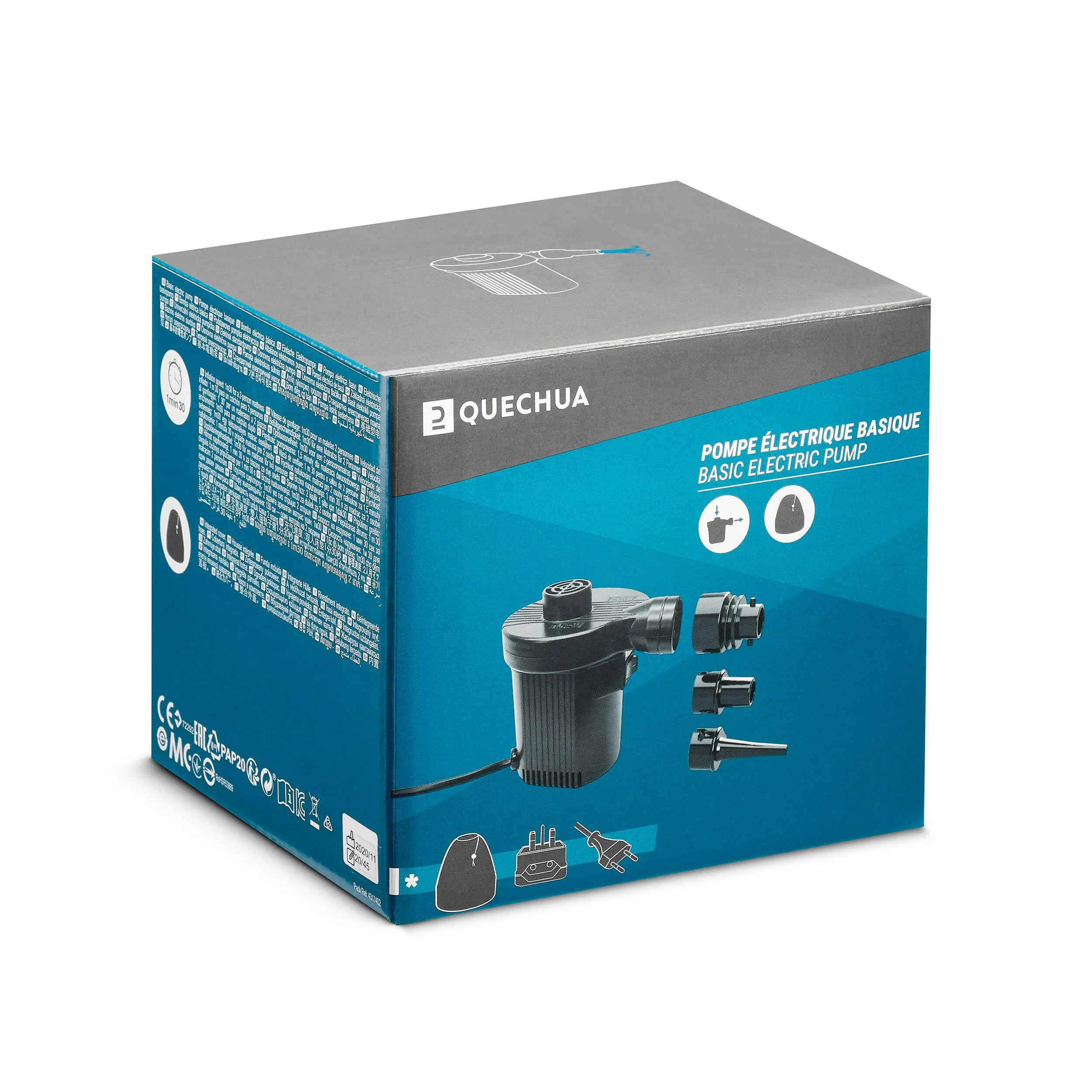 Electric network pump Quechua for air mattresses, black