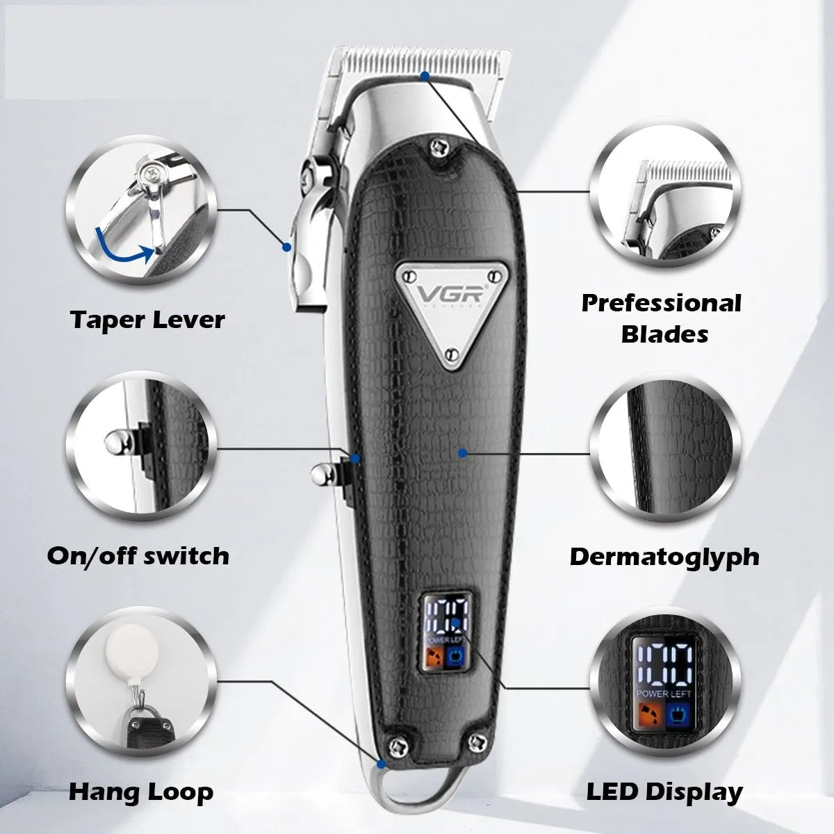 Electric Usb Rechargeable Adjustable Cordless Hair Trimmer for Men