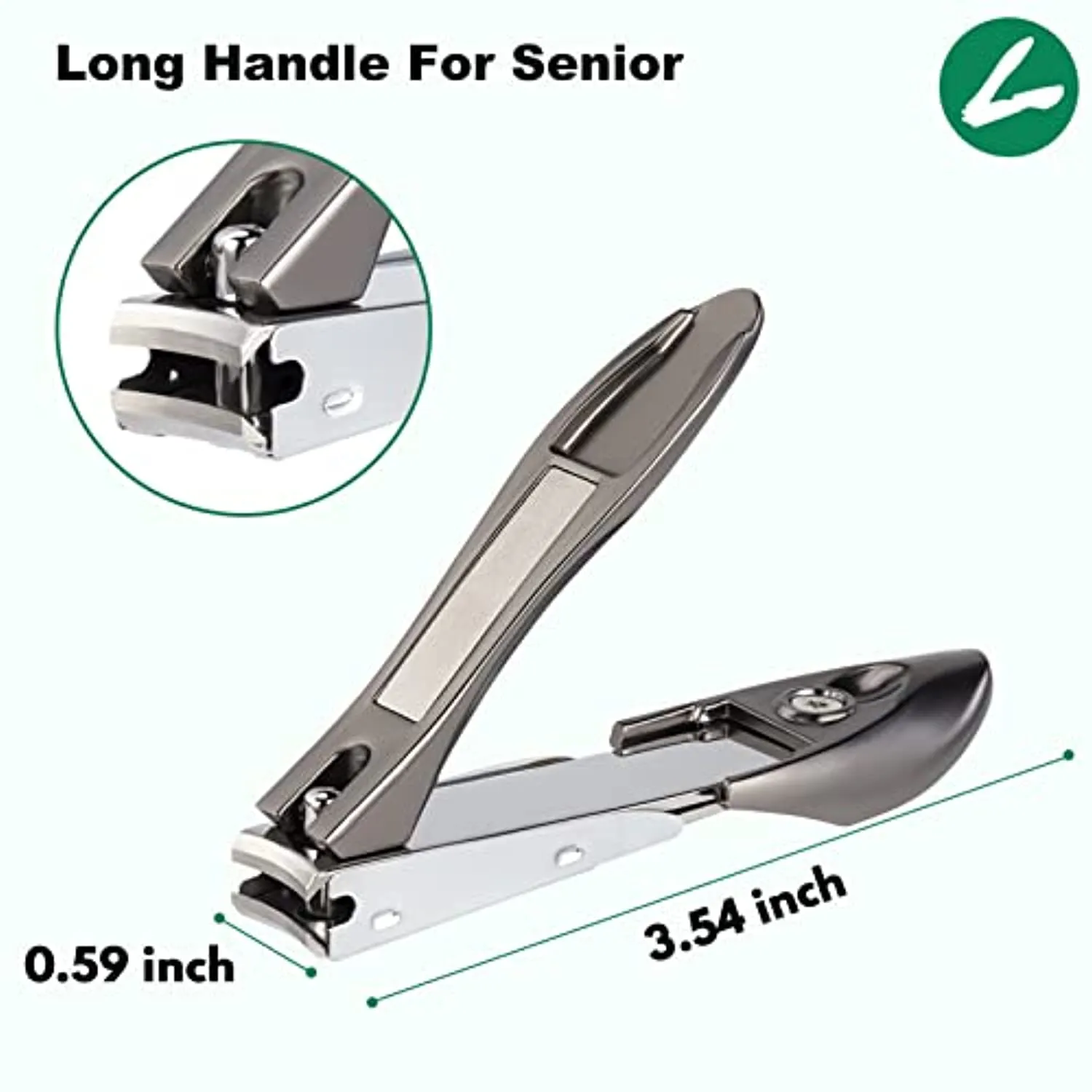 Eneteck Nail Clippers with Catcher, Fingernail Clippers for Women Men, Anti Splash Toe Nail Clippers with Catcher Fingernail Cutter Nail Trimmer