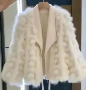 Faux Fur Long Sleeve Lace-Up Jackets