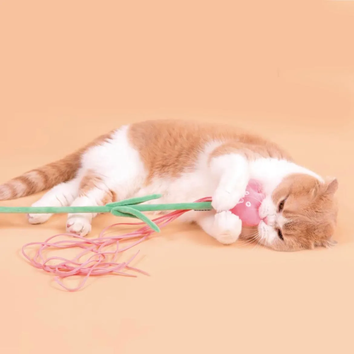 Flowers With Strings Teaser Wand Toy for Cats