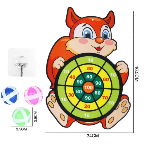 Fun Animal Sticky Ball Dart Board Game - Indoor and Outdoor Toys for Kids Ages 3-12