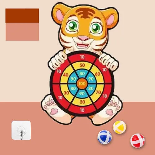 Fun Animal Sticky Ball Dart Board Game - Indoor and Outdoor Toys for Kids Ages 3-12