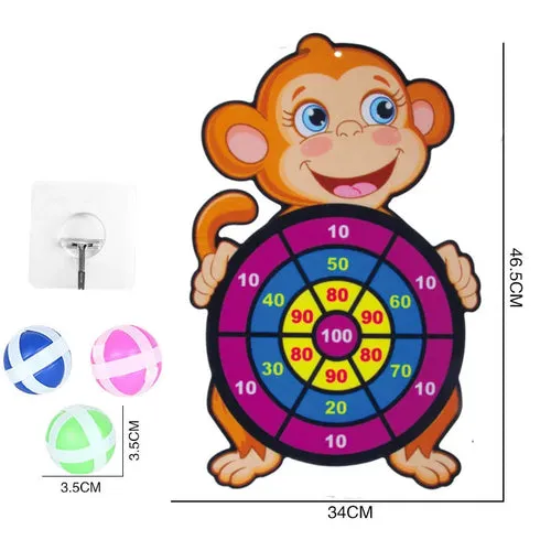 Fun Animal Sticky Ball Dart Board Game - Indoor and Outdoor Toys for Kids Ages 3-12